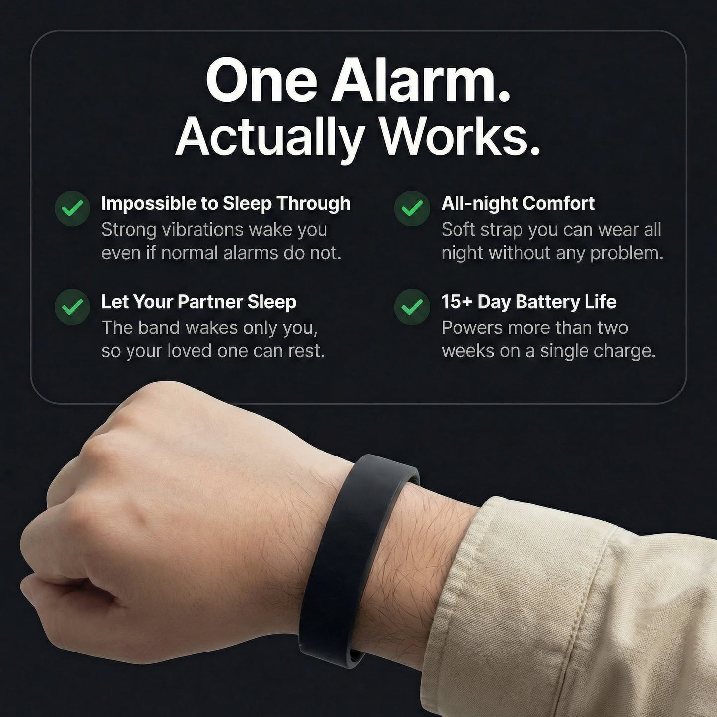 Stir Band - Smart Silent Alarm Band for Deaf & HoH