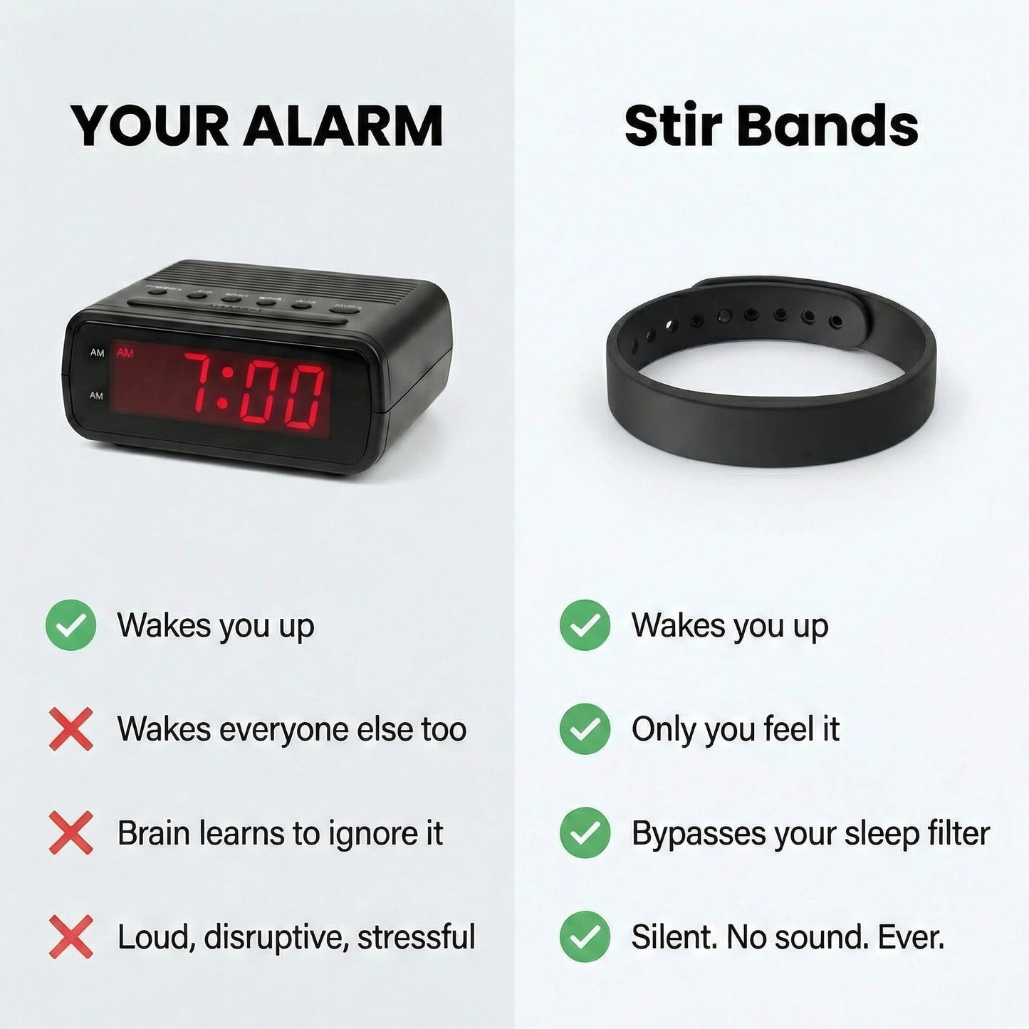 Stir Band - Smart Silent Alarm Band for Deaf & HoH